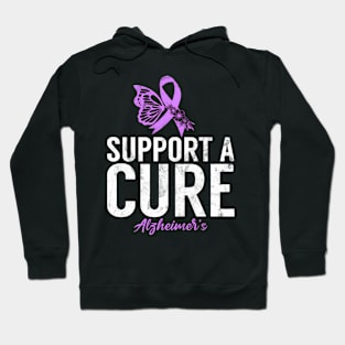 Support A Cure Butterfly Alzheimer's Awareness Month Day Hoodie